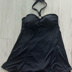 Jones New York Slimming Ring Halter Swim Dress, Size 14